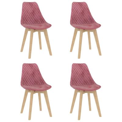 vidaXL Eetkamerstoelen 4 st fluweel roze