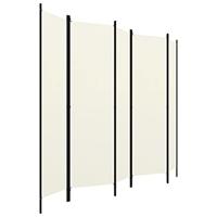 Kamerscherm met 5 panelen 250x180 cm crmewit - thumbnail