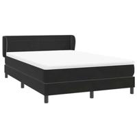 Boxspring met matras fluweel zwart 160x220 cm - thumbnail