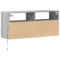 Tv-wandmeubel met LED-verlichting 100x31x45 cm grijs sonoma - thumbnail