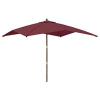 Parasol met houten paal 300x300x273 cm bordeauxrood - thumbnail