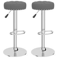 Barkrukken 2 st stof donkergrijs - thumbnail