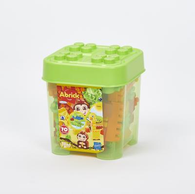 Abrick bouwblokken jungle in opbergbox - 70dlg.