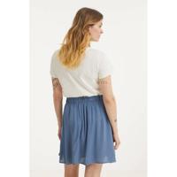 ICHI mini rok IHMARRAKECH met plooien blauw - thumbnail