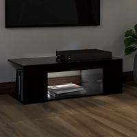 VidaXL Tv-meubel met led-verlichting 90x39x30 cm zwart - thumbnail