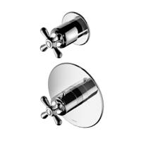 Douchekraan Hotbath Amice Inbouw Thermostatisch Rond Glans Chroom 2 Greeps - thumbnail