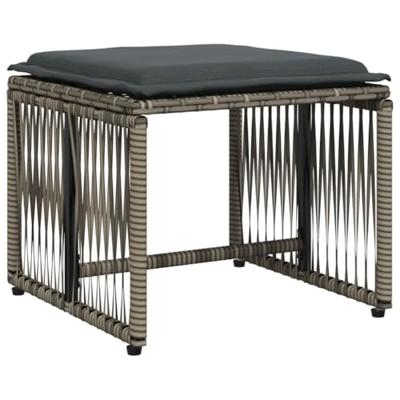 7-delige Tuinset met kussens poly rattan grijs 7-delige Tuinset met kussens poly rattan grijs