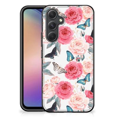 Samsung Galaxy A54 Bloemen Hoesje Butterfly Roses Samsung Galaxy A54 Bloemen Hoesje Butterfly Roses