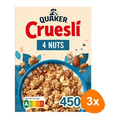 Quaker - Cruesli 4 Noten - 3x 450g