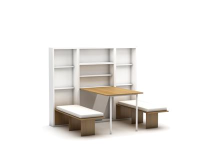 Opklapbare eettafel en bank