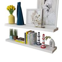 VidaXL Wandplanken mdf zwevend voor boeken/dvd wit 2 st - thumbnail