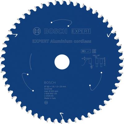 Bosch Accessoires EXPERT Aluminium cordless Cirkelzaagblad | 165 x 1,8/1,3 x 20 mm | T54 - 2608902120