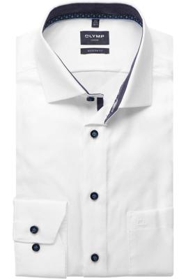 OLYMP Luxor Modern Fit Overhemd wit, Effen