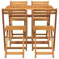 Bistroset 5 pcs Bruin Massief acaciahout - thumbnail
