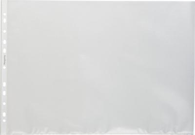 Pergamy geperforeerde showtas, ft A3 landscape, 11-gaatsperforatie, gekorrelde PP, pak van 100 stuks