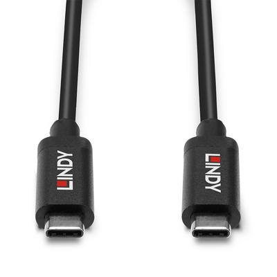 LINDY 43308 USB-kabel USB 3.2 Gen2 USB-C stekker, USB-C stekker 5.00 m Zwart
