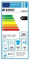 Asko T208H.W wasdroger Vrijstaand Voorbelading 8 kg A++ Wit - thumbnail