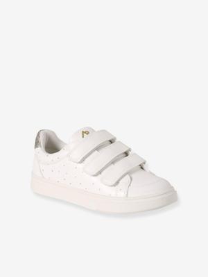 Baskets met klittenband voor kinderen wit, bedrukt