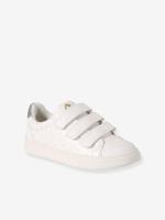 Baskets met klittenband voor kinderen wit, bedrukt - thumbnail