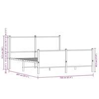Bedframe zonder matras metaal gerookt eikenkleurig 150x200 cm - thumbnail