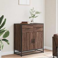 Dressoir 68x35x76 cm bewerkt hout bruin eikenkleur - thumbnail