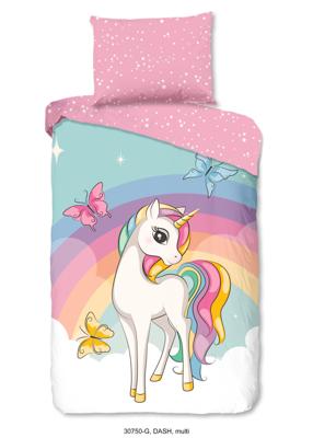 Good Morning Kinderdekbedovertrek "eenhoorn en regenboog" - Multi - (140x200 cm) - Katoen Good Morning Kinderdekbedovertrek "eenhoorn en regenboog" - Multi - (140x200 cm) - Katoen