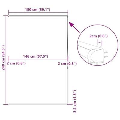 Doucherolgordijn met cassette 150x240 cm stofbreedte 146 cm