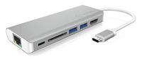 ICY BOX IB-DK4034-CPD Bedraad USB 3.2 Gen 1 (3.1 Gen 1) Type-C Zilver, Wit - thumbnail