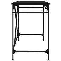Bureau 100x50x75 cm bewerkt hout en ijzer zwart - thumbnail