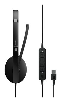 EPOS | SENNHEISER ADAPT 160T USB II Headset Bedrade Hoofdband Kantoor/Callcenter USB Type-A Zwart - thumbnail