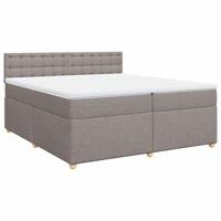 Boxspring met matras stof taupe 200x200 cm - thumbnail