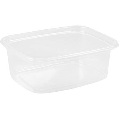 Bak | PP | 200ml | excl. Deksel | saladebakje | 108x82x40mm | transparant | 1000 stuks