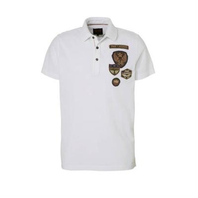 PME Legend regular fit polo met all over print donkerblauw