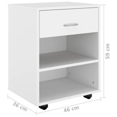 VidaXL Rolkast 46x36x59 cm bewerkt hout wit
