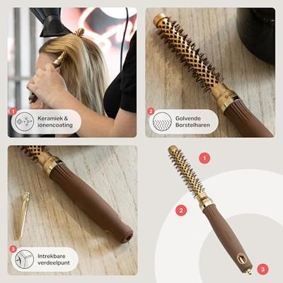 Olivia Garden Wavy Bristles Gold&Brown Brush Ø15mm