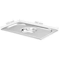 VidaXL Deksels 4 st voor gn 1/4 schalen roestvrij staal - thumbnail