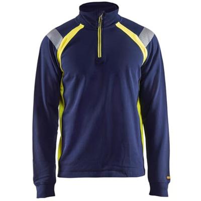 Blåkläder Sweatshirt halve rits Visible 34321158 | Marine/High-Vis Geel | Maat S - 7330509595565
