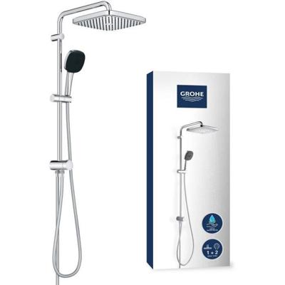 Grohe QuickFix Vitalio Comfort glijstangset met regendouche en 4 straalsoorten chroom
