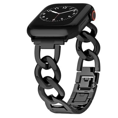 Metalen quick-release ketting band - Zwart - Geschikt voor Apple watch 38mm / 40mm / 41mm / 42mm