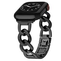 Metalen quick-release ketting band - Zwart - Geschikt voor Apple watch 38mm / 40mm / 41mm / 42mm - thumbnail