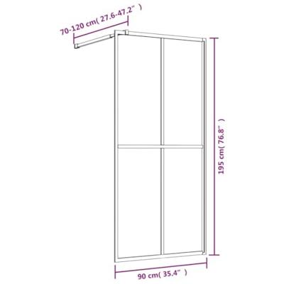 Inloopdouchewand transparant 90x195 cm ESG-glas goudkleurig - thumbnail