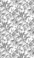 Novamur Jackie Fotobehang met zwart-witte tropische bladeren - 81600 - thumbnail