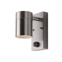 Lucide ARNE-LED IR - Wandspot / Wandlamp Binnen/Buiten - Ø 6,3 cm - LED - GU10 - 1x5W 2700K - IP44 - Beweging & dag/nacht sensor - Mat chroom - thumbnail