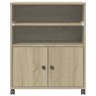 VidaXL Printerkastje met wielen 60x48x74 cm sonoma eikenkleurig VidaXL Printerkastje met wielen 60x48x74 cm sonoma eikenkleurig