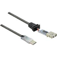 Renkforce RF-5067256 USB-kabel USB 2.0 USB-C stekker, USB-A bus 10.00 m Zwart Actief met signaalversterking, Vergulde steekcontacten - thumbnail
