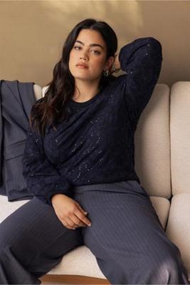 Lica lace pullover - dark blue - 13398