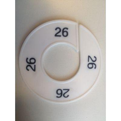 Maatring 9cm wit/zwart 26