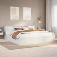 Bedframe zonder matras massief grenenhout wit 180x200 cm - thumbnail