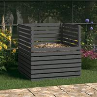 VidaXL Compostbak 100x100x102 cm massief grenenhout grijs - thumbnail