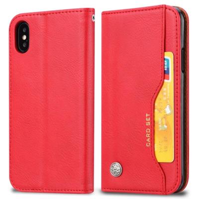 Knead huidtextuur horizontale Flip lederen case voor iPhone XS/X met foto frame & houder & kaartsleuven & portemonnee (rood) Knead huidtextuur horizontale Flip lederen case voor iPhone XS/X met foto frame & houder & kaartsleuven & portemonnee (rood)